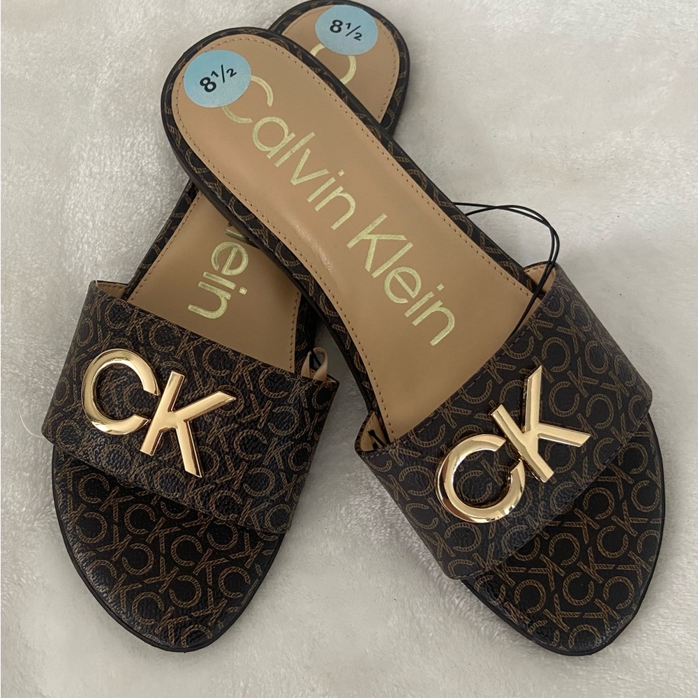 Calvin Klein flat sandals. Size 8.5